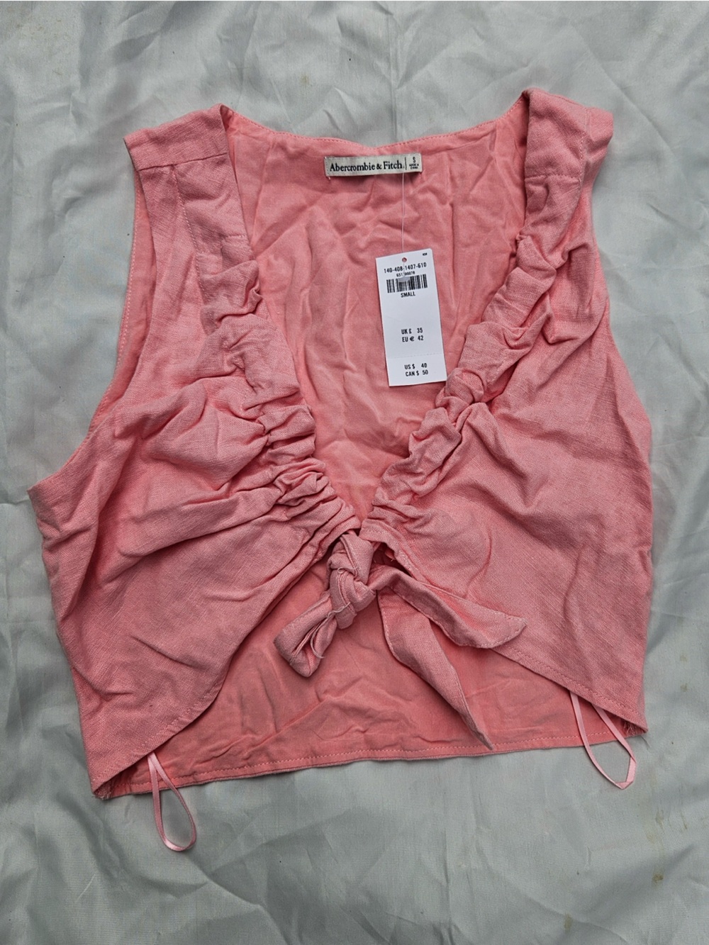 NWT Abercrombie & Fitch Coral Pink Crop